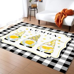 Large Rectangle Area Rug Summer Lemon Gonome Soft Shag Rugs Non-Slip Entryway Hallway Carpet Non-Shedding Playing Mat for Kids Nursery Room Washable Oblong Rug 5'x8' for Living Room