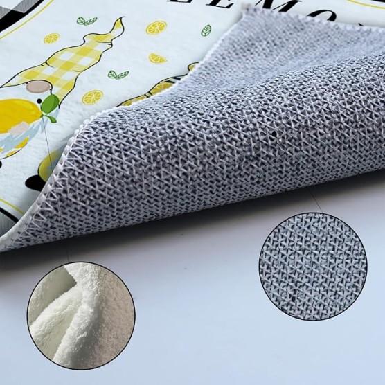 Large Rectangle Area Rug Summer Lemon Gonome Soft Shag Rugs Non-Slip Entryway Hallway Carpet Non-Shedding Playing Mat for Kids Nursery Room Washable Oblong Rug 5'x8' for Living Room