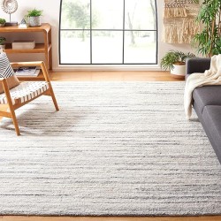 Casablanca Shag Collection Area Rug - 9' x 12', Grey & Ivory, Handmade Solid Wool, Ideal Living Room, Bedroom, Dining Room (CSB792H-9)