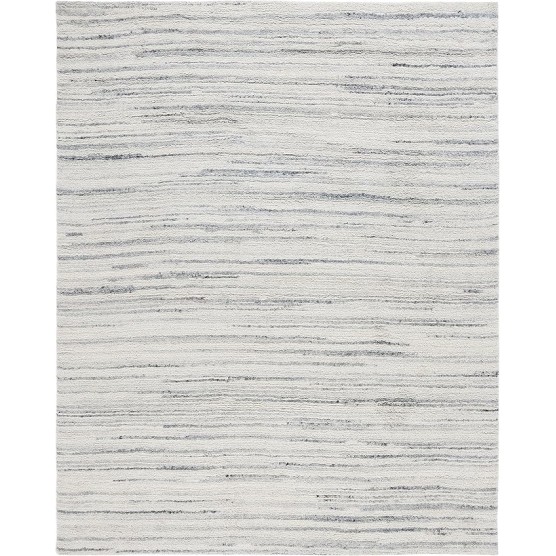 Casablanca Shag Collection Area Rug - 9' x 12', Grey & Ivory, Handmade Solid Wool, Ideal Living Room, Bedroom, Dining Room (CSB792H-9)