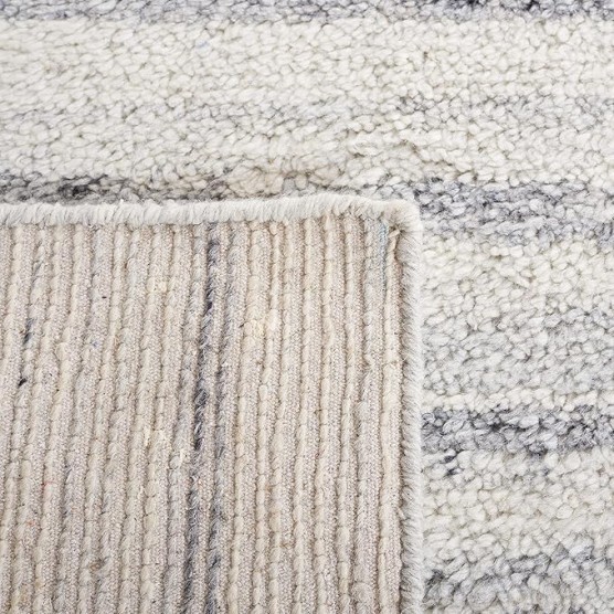 Casablanca Shag Collection Area Rug - 9' x 12', Grey & Ivory, Handmade Solid Wool, Ideal Living Room, Bedroom, Dining Room (CSB792H-9)