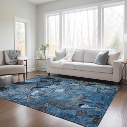 Chantille ACN558 Blue 10' x 14 Indoor Outdoor Area Rug, Stain Resistant, Machine Washable, Non Shedding, Bedroom, Living Room, Dining Room, Kitchen Rug