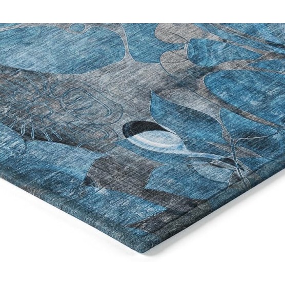 Chantille ACN558 Blue 10' x 14 Indoor Outdoor Area Rug, Stain Resistant, Machine Washable, Non Shedding, Bedroom, Living Room, Dining Room, Kitchen Rug