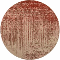 Del Mar Collection Area Rug - Jennifer (7' 10" Round, Red/Beige)