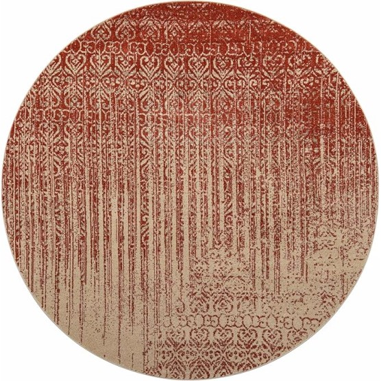 Del Mar Collection Area Rug - Jennifer (7' 10" Round, Red/Beige)