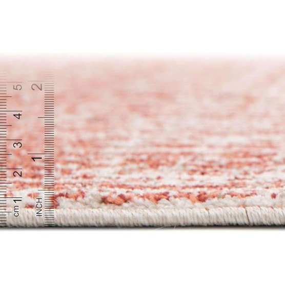 Del Mar Collection Area Rug - Jennifer (7' 10" Round, Red/Beige)