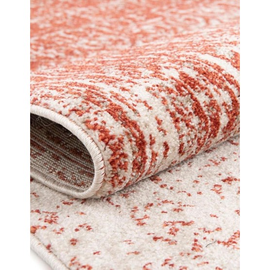 Del Mar Collection Area Rug - Jennifer (7' 10" Round, Red/Beige)