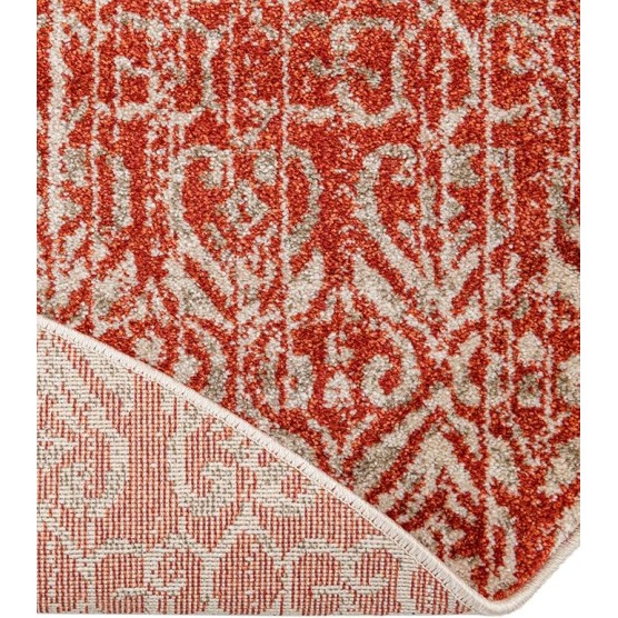 Del Mar Collection Area Rug - Jennifer (7' 10" Round, Red/Beige)