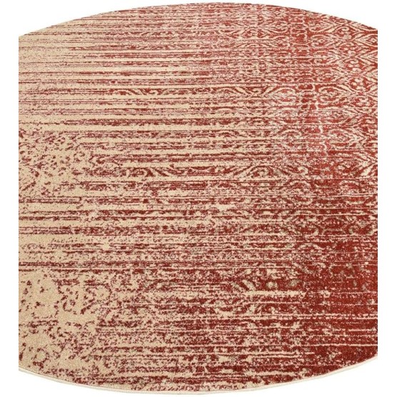 Del Mar Collection Area Rug - Jennifer (7' 10" Round, Red/Beige)