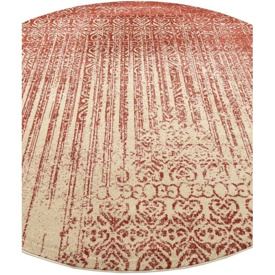 Del Mar Collection Area Rug - Jennifer (7' 10" Round, Red/Beige)