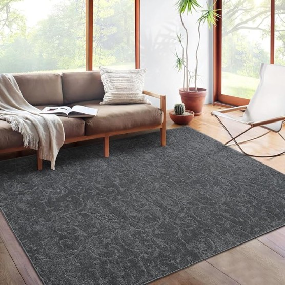 10x13 Area Rug Boho Tribal Area Rug Non-Shedding Fluffy Rug Large Area Rug Contemporary Shag Rug Moroccan Area Rug Throw Carpet for Living Room Bedroom Nursery, Grey