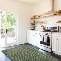 Soloba 3'11"x6'1" Machine Washable Area Rug for Kitchen Bedroom - 100% Recycled Oeko-TEX Certified, Medium Pile, Green