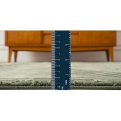 Soloba 3'11"x6'1" Machine Washable Area Rug for Kitchen Bedroom - 100% Recycled Oeko-TEX Certified, Medium Pile, Green