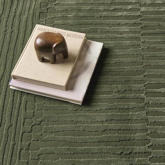 Soloba 3'11"x6'1" Machine Washable Area Rug for Kitchen Bedroom - 100% Recycled Oeko-TEX Certified, Medium Pile, Green