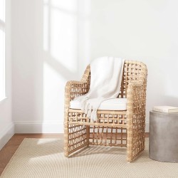 Dash and Albert Haverhill Cotton Area Rug - 8' x 10' Neutral Solid Handwoven Accent Rug - Durable, High Traffic Areas Hallway, Living Room, Stairs, Bedroom
