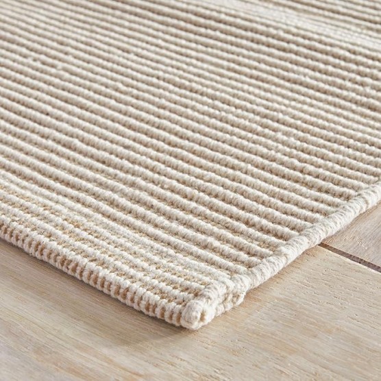 Dash and Albert Haverhill Cotton Area Rug - 8' x 10' Neutral Solid Handwoven Accent Rug - Durable, High Traffic Areas Hallway, Living Room, Stairs, Bedroom