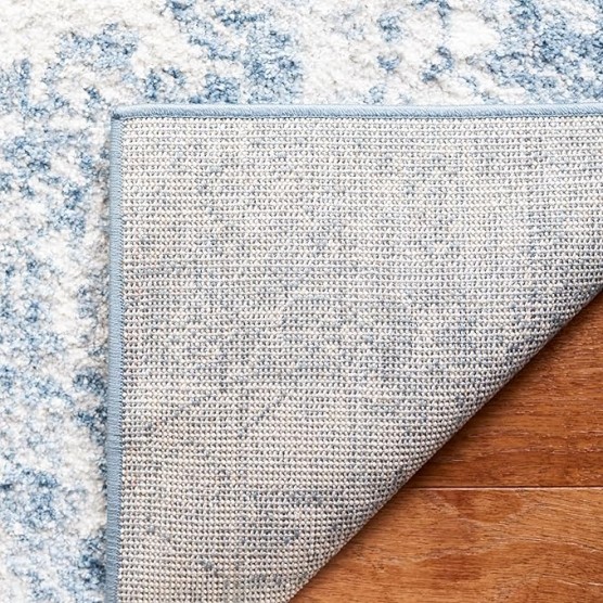 Layla Collection Area Rug - 9' x 12', Ivory Grey & Blue, Shabby Chic Design, Non-Shedding & Easy Care, Ideal for High Traffic Areas in Living Room, Bedroom, Dining (LAY100A-9)