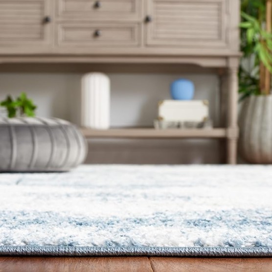 Layla Collection Area Rug - 9' x 12', Ivory Grey & Blue, Shabby Chic Design, Non-Shedding & Easy Care, Ideal for High Traffic Areas in Living Room, Bedroom, Dining (LAY100A-9)