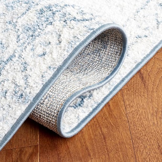 Layla Collection Area Rug - 9' x 12', Ivory Grey & Blue, Shabby Chic Design, Non-Shedding & Easy Care, Ideal for High Traffic Areas in Living Room, Bedroom, Dining (LAY100A-9)