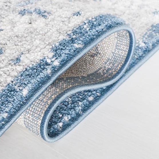 Layla Collection Area Rug - 9' x 12', Blue & Ivory Grey, Shabby Chic Design, Non-Shedding & Easy Care, Ideal for High Traffic Areas in Living Room, Bedroom, Dining (LAY101M-9)