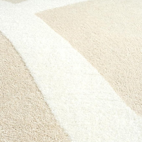 Deco Collection Area Rug - Beige Modern Abstract Ribbon Design - 8' x 10' - for Living Room, Bedroom & Office