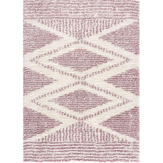 Trunding Moroccan Farmhouse Living Room, Bedroom Shaggy Area Rug - Bohemian Shag - Plush Pile - Southwestern Boho Soft Carpet - Pink, Cream, Ivory - 7'10" x 10'3"