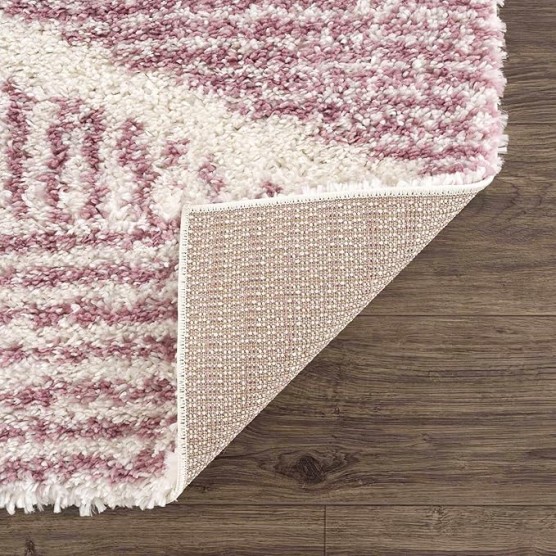 Trunding Moroccan Farmhouse Living Room, Bedroom Shaggy Area Rug - Bohemian Shag - Plush Pile - Southwestern Boho Soft Carpet - Pink, Cream, Ivory - 7'10" x 10'3"