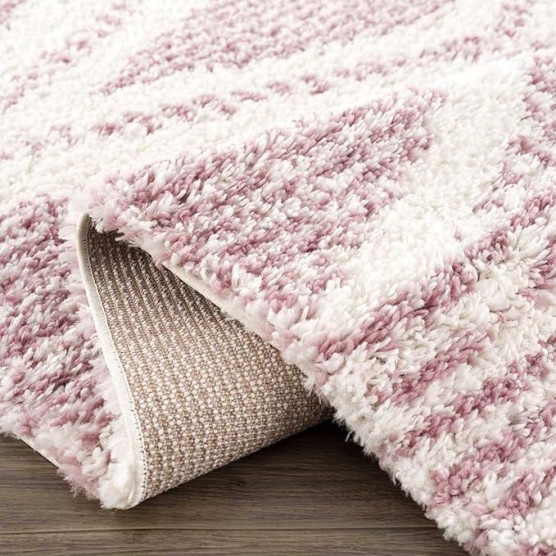 Trunding Moroccan Farmhouse Living Room, Bedroom Shaggy Area Rug - Bohemian Shag - Plush Pile - Southwestern Boho Soft Carpet - Pink, Cream, Ivory - 7'10" x 10'3"