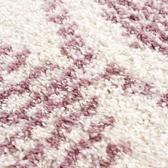 Trunding Moroccan Farmhouse Living Room, Bedroom Shaggy Area Rug - Bohemian Shag - Plush Pile - Southwestern Boho Soft Carpet - Pink, Cream, Ivory - 7'10" x 10'3"