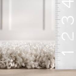 Gloria Abstract Shag Area Rug, 12x15, Beige