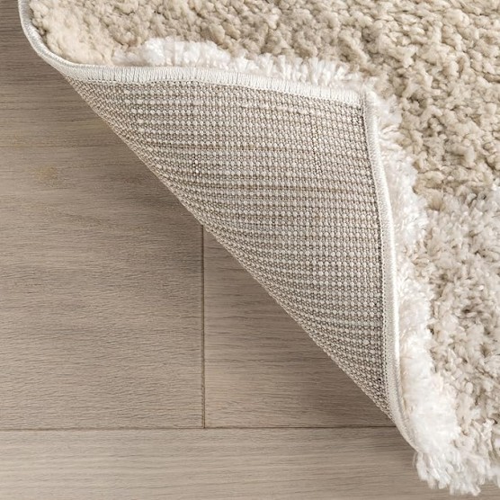 Gloria Abstract Shag Area Rug, 12x15, Beige