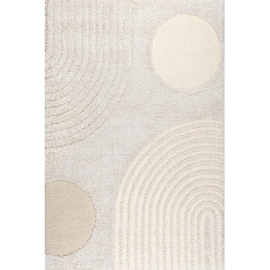 Gloria Abstract Shag Area Rug, 12x15, Beige