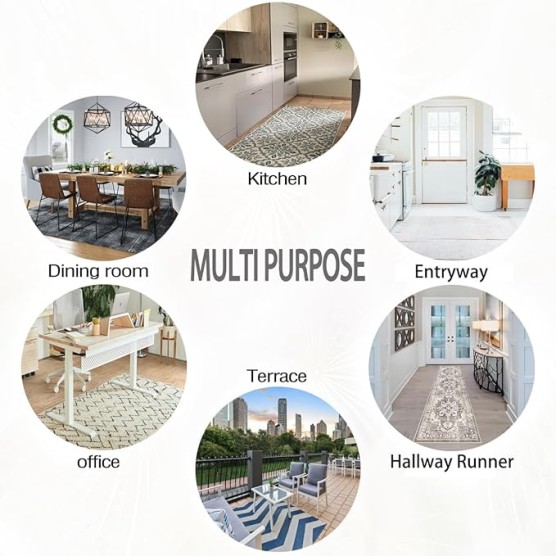 Super Soft Shaggy Rugs Fluffy Carpets 8x10 Ft Grey Brown Orange Boho Botanical Pattern Area Rugs Non-Slip Large Bedroom Rug Kitchen Rugs Wool Dinning Room Indoor Rug for Entryway Office
