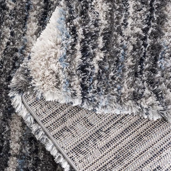 Cloud Shag Collection Area Rug - 9' x 12', Grey & Blue, Contemporary Design, Ideal for High Traffic Areas in Living Room, Bedroom & Dining Room (CLD111F-9)