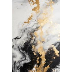 Modern Contemporary Aesthetics Black Grey Gold Marble Abstract Area Rug for Livingroom Bedroom Faux Wool Art Decor Carpet Under Dining Table Indoor Home Office Rugs 8x10