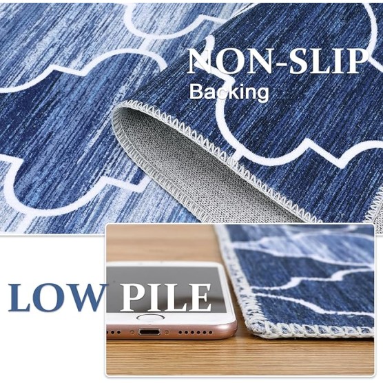 Machine Washable Rug 9x12 Large Moroccan Rugs Rug Geometric Rug Modern Area Rugs Non Slip Rugs for Living Room Bedroom Modern Woven Rug Carpet Dining Home Office Moroccan Rugs 9x12