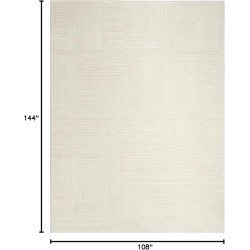 Eco-Friendly Contemporary Ivory 9' x 12' Area Rug, Easy Clean, Non Shedding, Bed Room, Living Room, Dining Room, Kitchen (9x12)