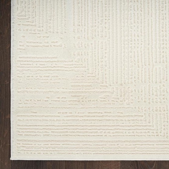 Eco-Friendly Contemporary Ivory 9' x 12' Area Rug, Easy Clean, Non Shedding, Bed Room, Living Room, Dining Room, Kitchen (9x12)