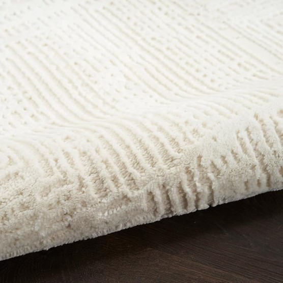 Eco-Friendly Contemporary Ivory 9' x 12' Area Rug, Easy Clean, Non Shedding, Bed Room, Living Room, Dining Room, Kitchen (9x12)