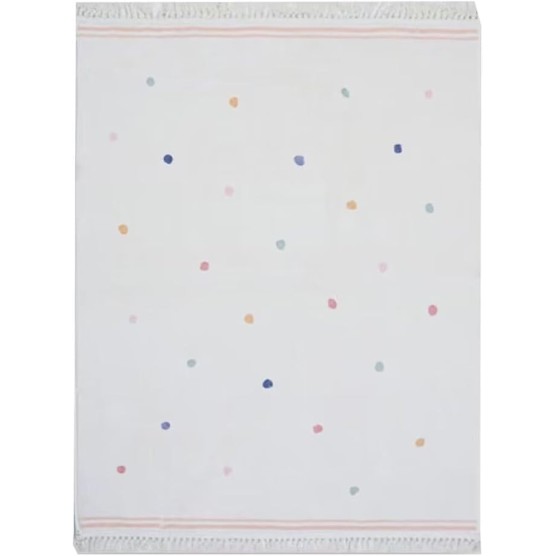 Plush Carpet with Tassel for Bedroom Girl Room,Super Soft Bedside Blanket Area Rug with dot Pattern,Cute Tassel Floor mat for Living Room,Moisture-Proof Cotton Backing,Crawling mats