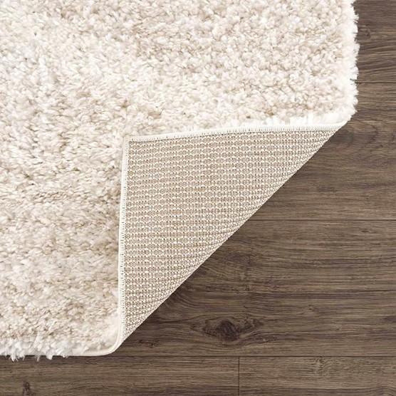 Galaxy Boho Moroccan Geometric Shag Area Area Rug - High Pile Super Soft Carpet for Living Room, Bedroom - Light Beige, Cream, White - 6'7" x 9'