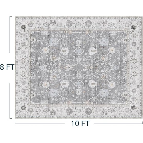 -8x10 Area Rugs-Boho Rugs for Living Room Machine Washable-3D Rugs for Bedroom-Non Slip Floor Rug-Moroccan Indoor Carpet for Bedroom Dining Room