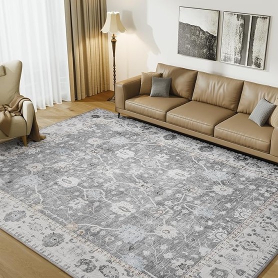 -8x10 Area Rugs-Boho Rugs for Living Room Machine Washable-3D Rugs for Bedroom-Non Slip Floor Rug-Moroccan Indoor Carpet for Bedroom Dining Room