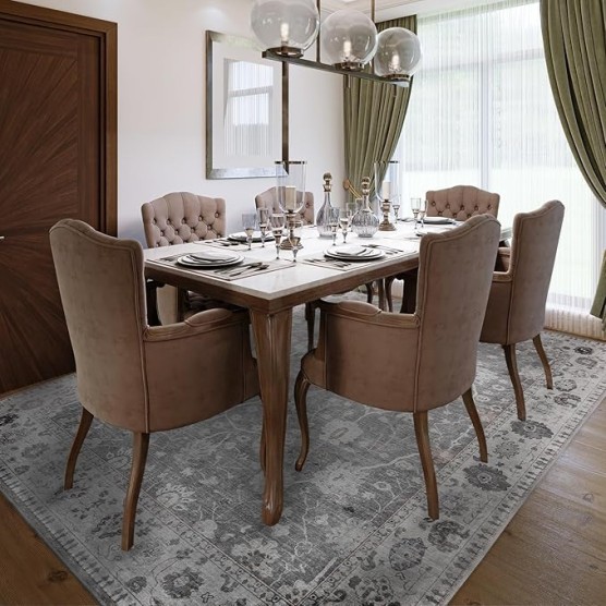 -8x10 Area Rugs-Boho Rugs for Living Room Machine Washable-3D Rugs for Bedroom-Non Slip Floor Rug-Moroccan Indoor Carpet for Bedroom Dining Room
