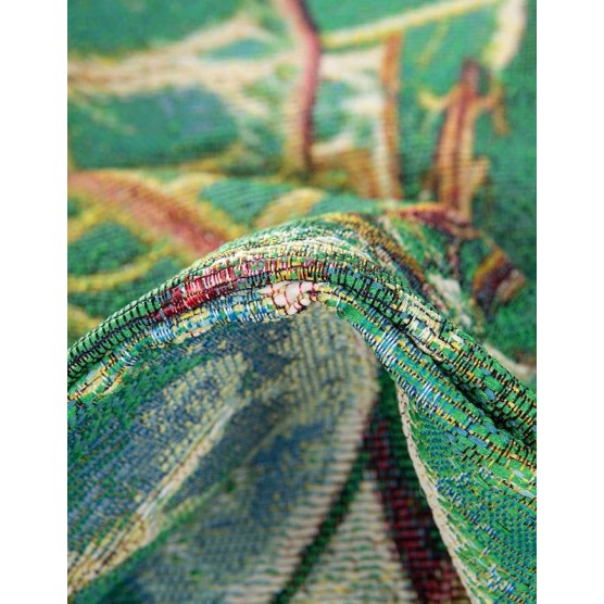 Outdoor Botanical Collection Area Rug - Foliage (7' 1" Round Multi/Blue)