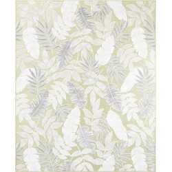 Outdoor Botanical Collection Area Rug - Leaves (8' 2" x 10' Rectangle Green/Ivory)