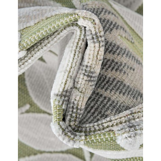 Outdoor Botanical Collection Area Rug - Leaves (8' 2" x 10' Rectangle Green/Ivory)