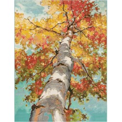 Outdoor Botanical Collection Area Rug - Autumn (9' x 12' Rectangle Multi/Red)