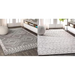 MOH200C-8 Amir Moroccan Beni Souk Indoor Area-Rug Bohemian Farmhouse Rustic Geometric & MOH101B-8 Moroccan Hype Boho Vintage Diamond 8 ft. x 10 ft. Area-Rug, Bohemian