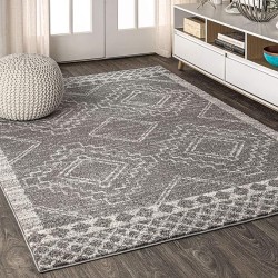 MOH200C-8 Amir Moroccan Beni Souk Indoor Area-Rug Bohemian Farmhouse Rustic Geometric & MOH101B-8 Moroccan Hype Boho Vintage Diamond 8 ft. x 10 ft. Area-Rug, Bohemian